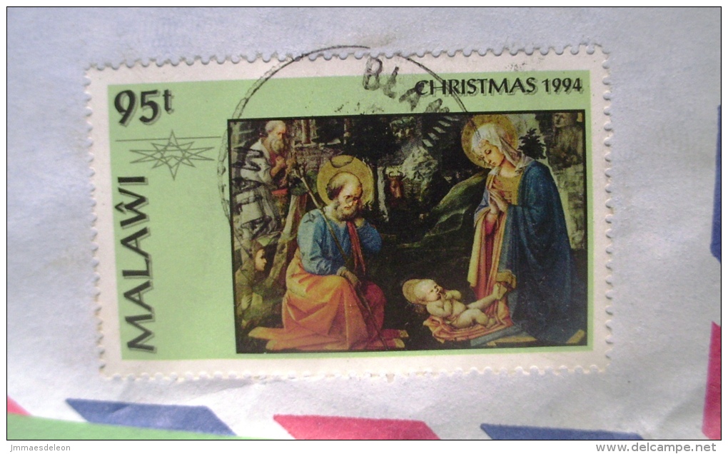 Malawi 1994 Cover To England - Christmas - Nativity By Filippo Lippi - Malawi (1964-...)