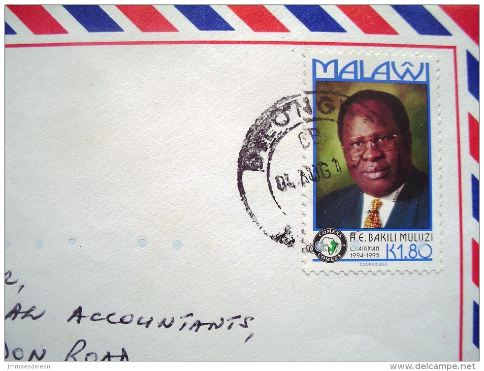Malawi 1995 Cover To England UK - President Bakili Muluzi - Malawi (1964-...)