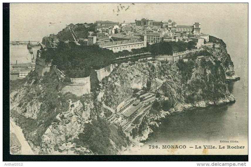 Monte-Carlo Monaco La Ville Le Rocher Restaurant Terrasse 27.10.1912 To Geneve Suisse - Multi-vues, Vues Panoramiques