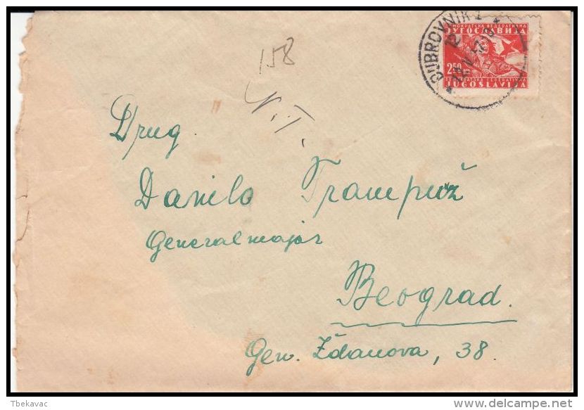 Yugoslavia 1947, Cover Dubrovnik To Beograd - Brieven En Documenten