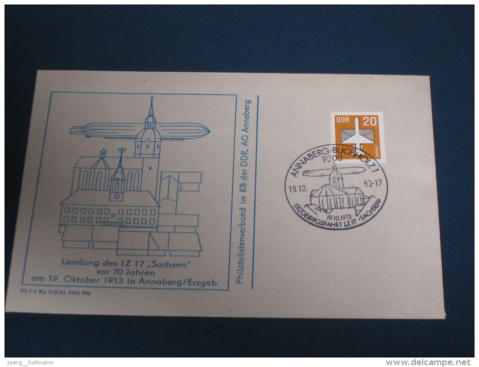 Brief Cover DDR Deutschland 1983 LUFTPOST LUFTSCHIFF LZ 17 Sachsen Zeppelin Erzgebirge Annaberg Buchholz - Franking Machines (EMA)