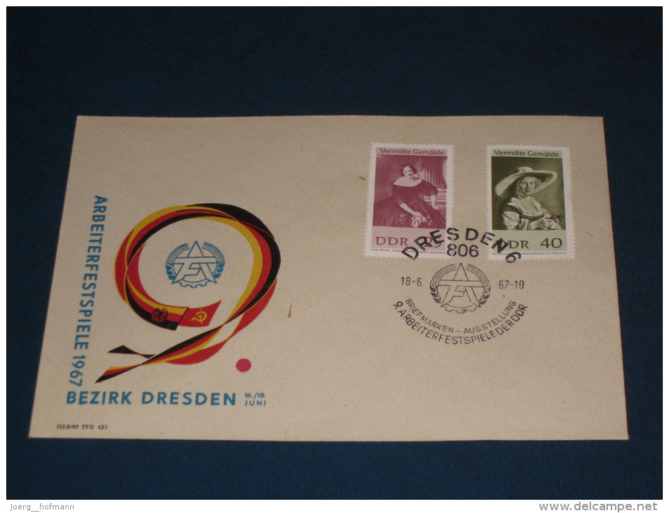 Brief Cover DDR Deutschland 1967 Dresden 9. Arbeiterfestspiele Der DDR Briefmarken Ausstellung - Franking Machines (EMA)