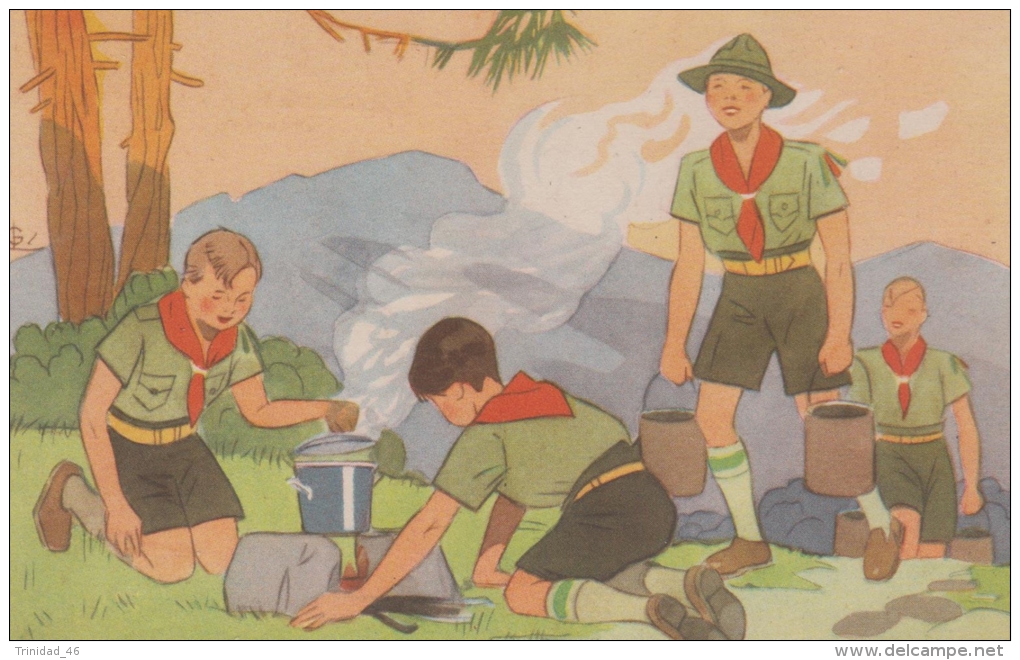 SCOUTISME  SCOUTISMO BOY SCOUT  ILLUSTRATION ILLUSTRATEUR 1937 - Scoutisme