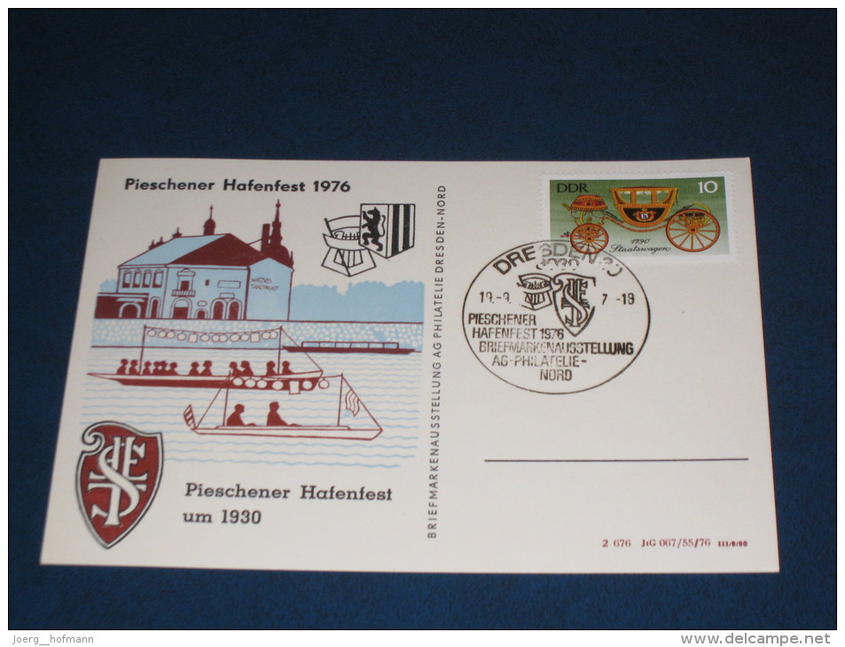 Postkarte Card  DDR Deutschland 1976 Dresden Pieschener Hafenfest Hafen Habour - Franking Machines (EMA)