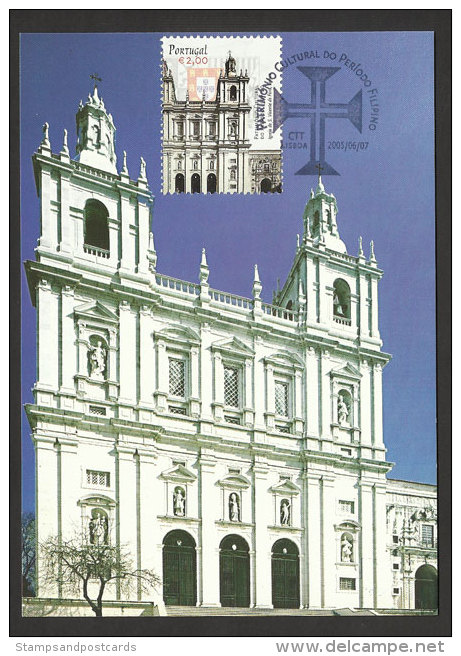 Portugal Eglise S. Vicente De Fora Lisbonne Dynastie Des Felipe Carte Maximum 2005 Lisbon Church Maxicard - Maximum Cards & Covers