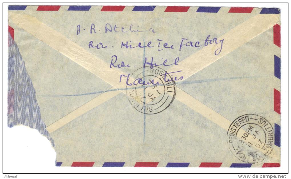 VER2600 - MAURITIUS , Raccomandata 11/01/1957 Per Londra. Busta Rovinata - Mauritius (...-1967)