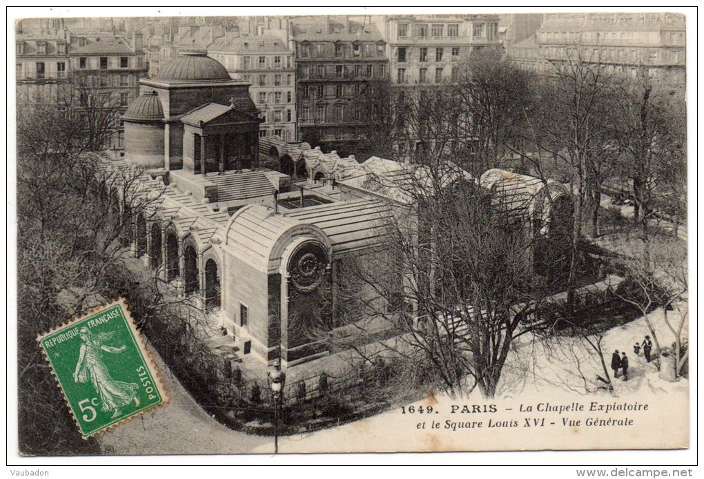 CP, 75, PARIS, La Chapelle Expiatoire Et Le Square Louis XVI - Vue Générale, écrite, Voyagé - Autres Monuments, édifices