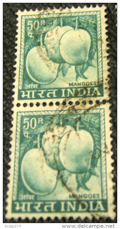 India 1967 Fruit Mangoes 50p X2 - Used - Gebraucht