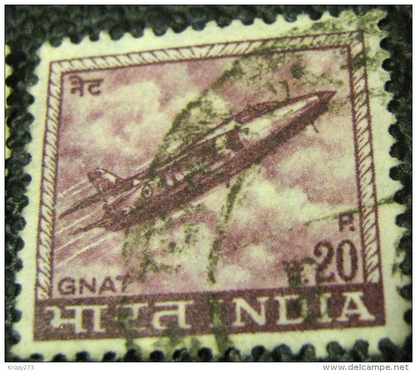 India 1965 Gnat Fighter Plane 20p - Used - Oblitérés