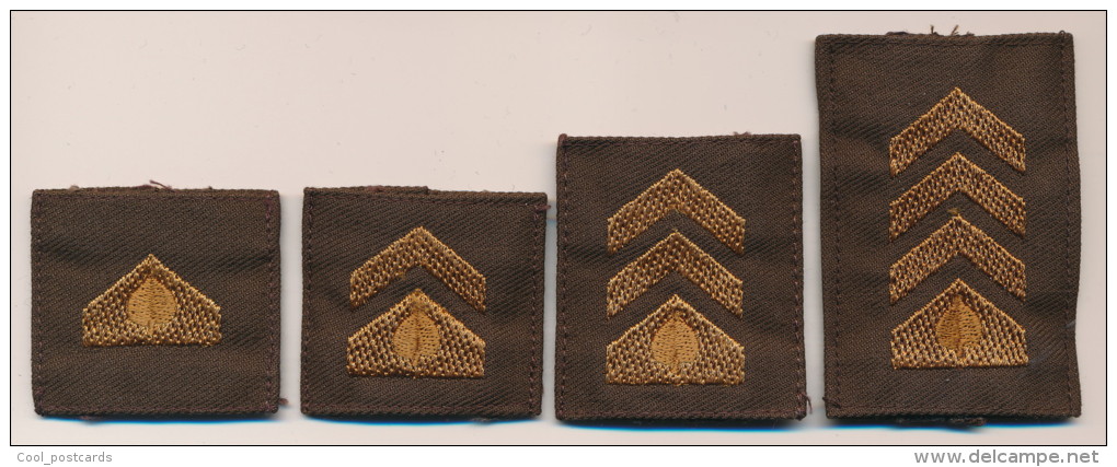 SLOVENIA, SLOVENIAN ARMY RANKS FOR EPAULETTE, GRADE EPAULE, LOT OF  4 - Uniformes