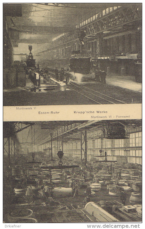 Martinwerk V + VI Der Firma KRUPP, Essen, Um 1912, Waffenfabrik - Ausrüstung