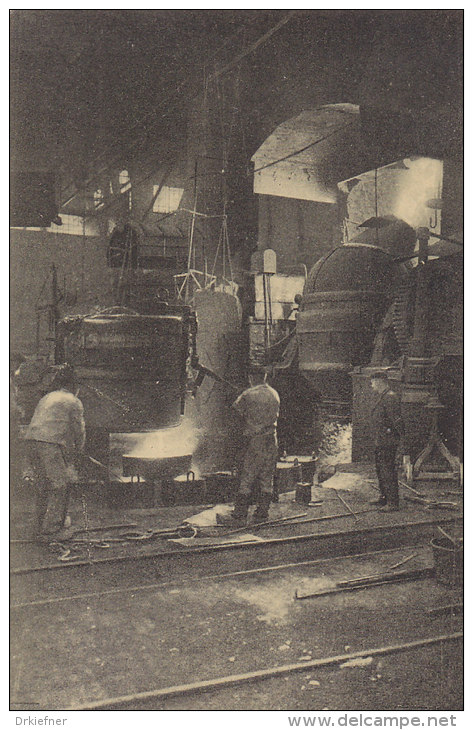 Ausgießen Einer Bessemerbirne In  Der Firma KRUPP, Essen, Um 1912, Kanonenfabrik - Ausrüstung