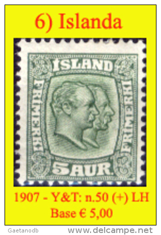 Islanda-006 (1907 - Y&T: N.50 (+) LH) - Unused Stamps