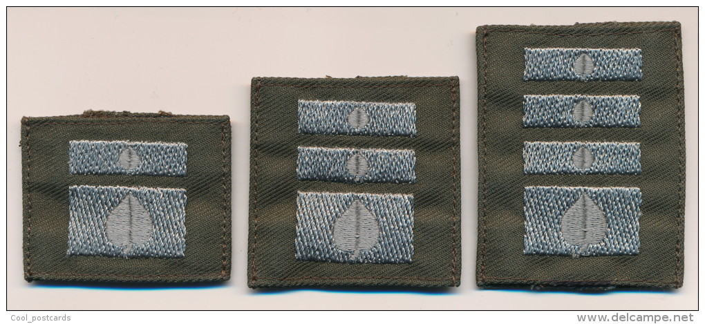 SLOVENIA, SLOVENIAN ARMY RANKS FOR EPAULETTE, GRADE EPAULE, LOT OF  3 - Uniforms