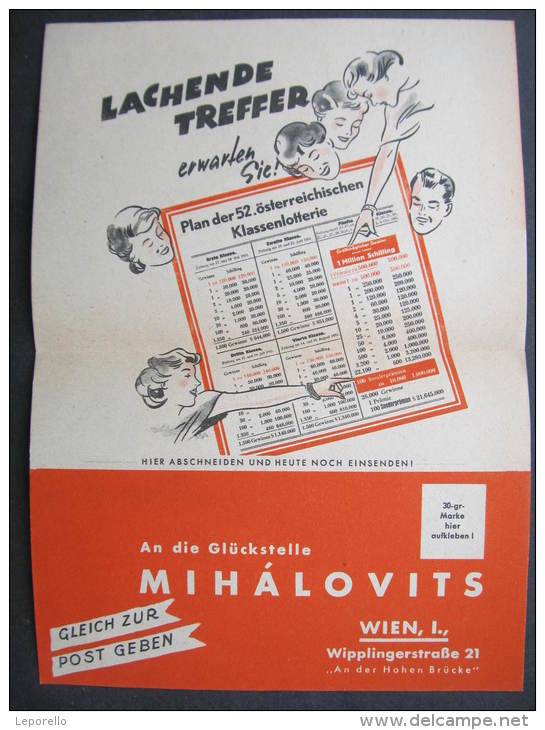 Lotterie Los Mihalovits Österreich (Werbung)  ///  D*8388 - Lotterielose