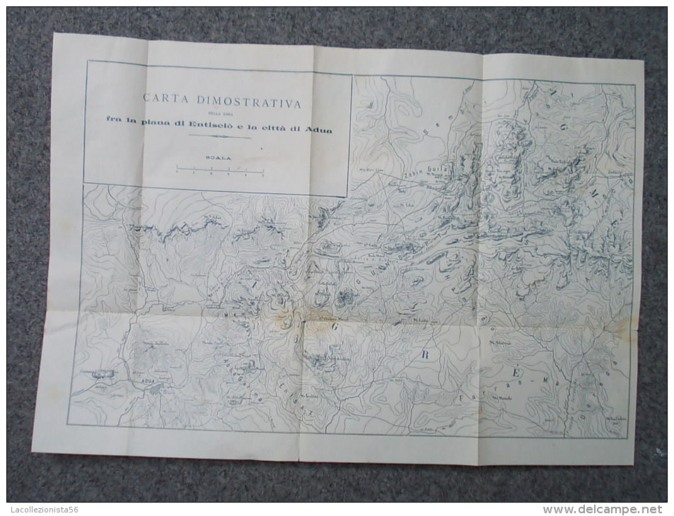 4898-CARTA DIMOSTRATIVA DELLA ZONA FRA LA PIANA DI ENTISCIO´ E LA CITTA´ DI ADUA-EX COLONIE ITALIANE - Topographische Karten