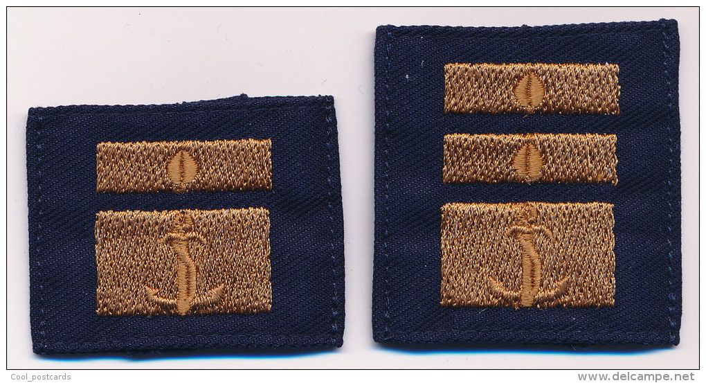 SLOVENIA, SLOVENIAN ARMY RANKS FOR EPAULETTE, GRADE EPAULE, LOT OF  2, NAVY,  RARE!!! - Uniform