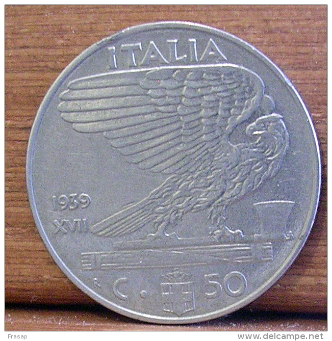 ITALIA  FASCIST -- 50 CENTESIMI 1939AN XVII - 1900-1946 : Victor Emmanuel III & Umberto II