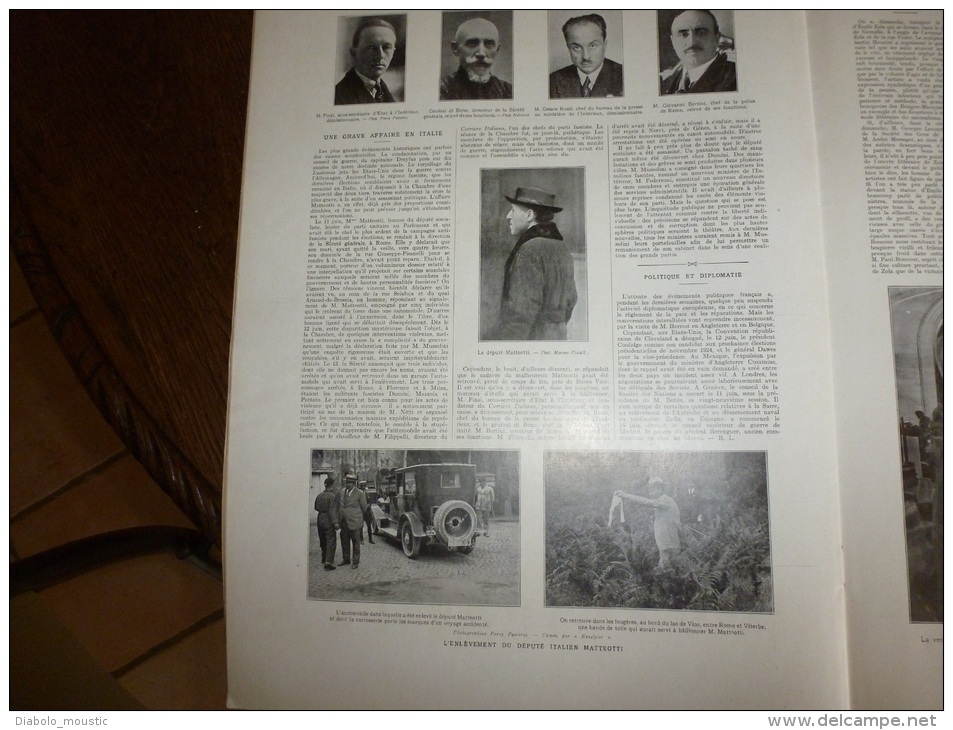 1924  Les ECLAIREURS UNIONISTES à Meudon; Une Fête De SCOUTISME Aux Environs De Paris;Enlèvement Du Député MATTEOTTI.... - L'Illustration