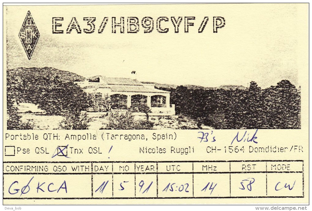 Amateur Radio QSL Card Spain HB9CYF Tarragona - Radio Amateur