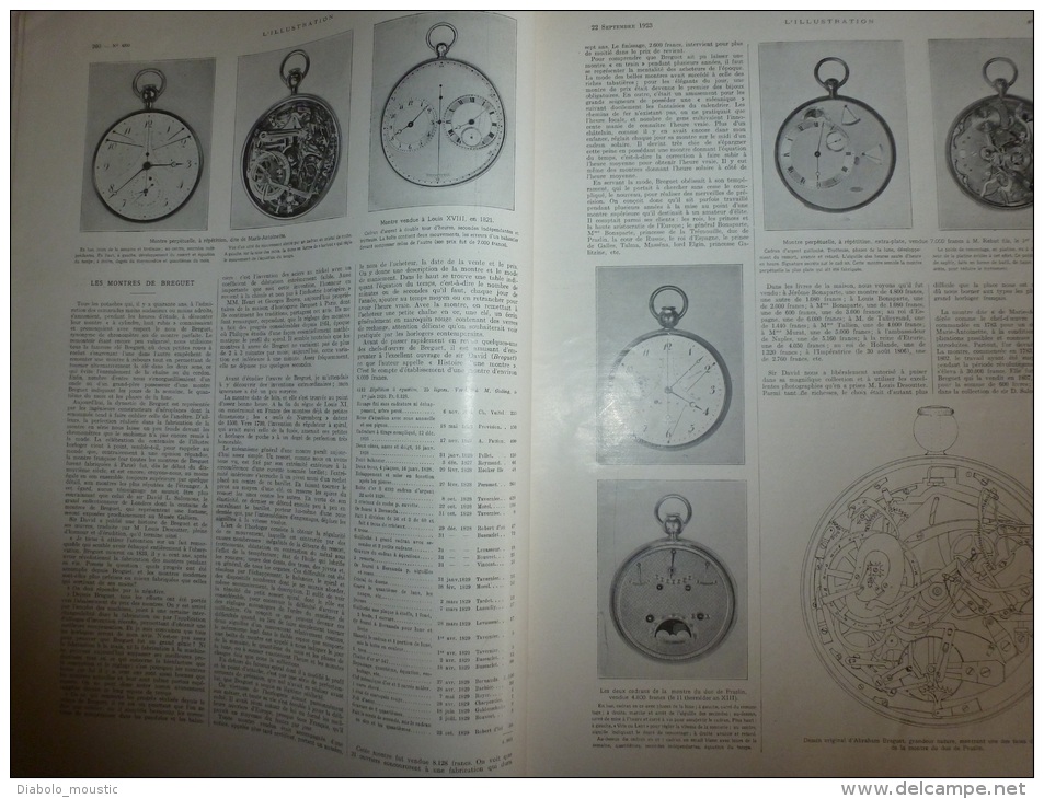 1923 Voir Aussi :GRAND-SAINT-BERNARD..vu De Frontère Suisse;Les Montres De BREGUET ;Gravure ECOSSE;Pub UNIC; Matelottes - L'Illustration