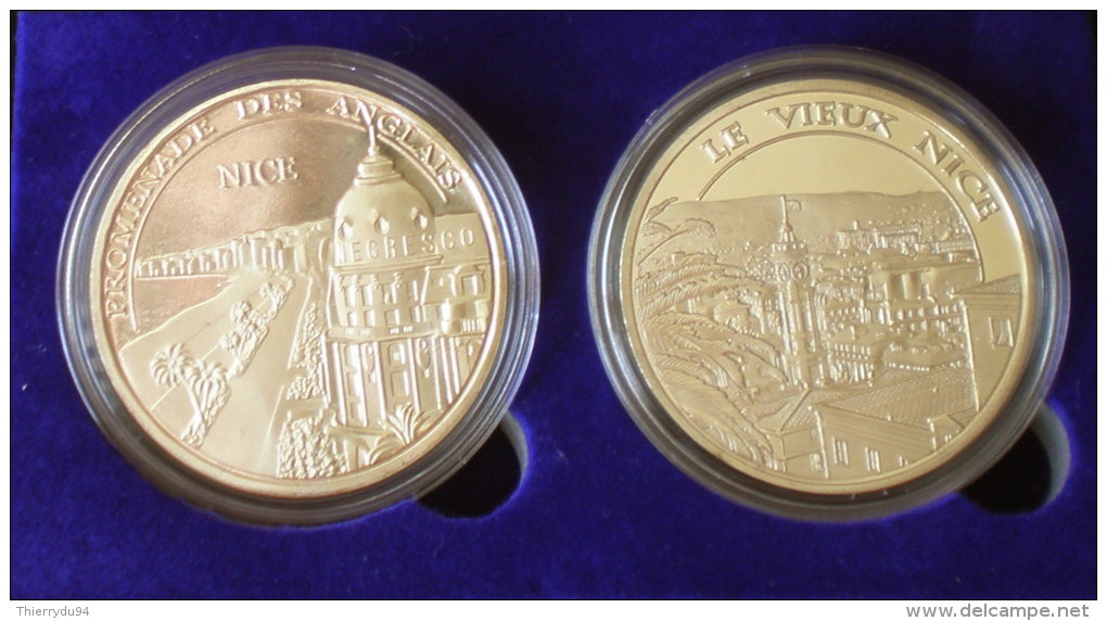 France Coffret Nice Cote Azur 2 Medaille Diametre 40 Mm Souvenirs Et Patrimoine Skrill Paypal OK - Other & Unclassified