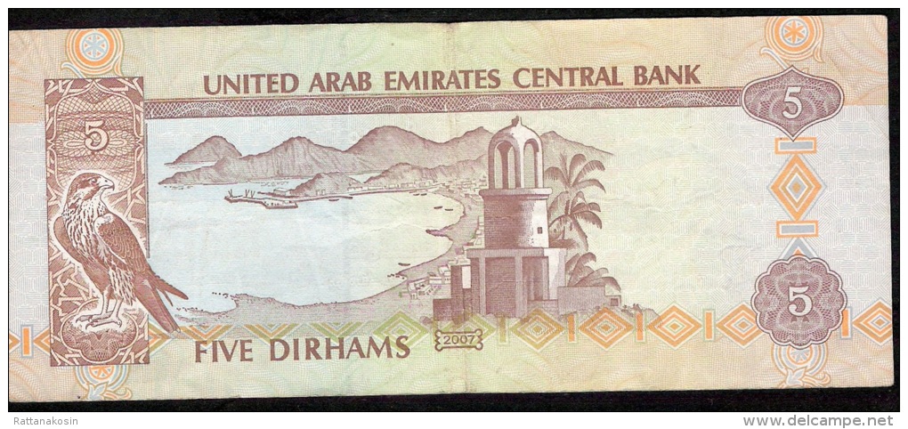 U.A.E.  P19d   5  DIRHAMS   2007     VF   NO P.h. ! - United Arab Emirates