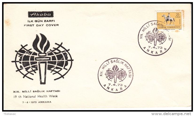 Turkey 1973, Cover "National Health Week" - Brieven En Documenten