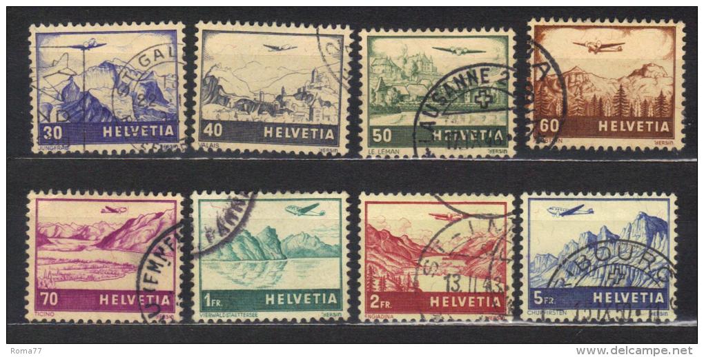 SS1033 - SVIZZERA 1941, Posta Aerea N. 27/34 . Used - Oblitérés