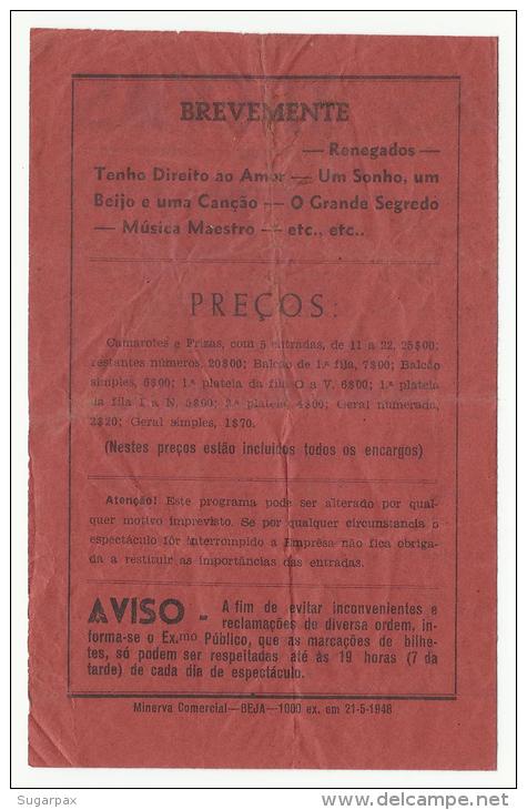 BEJA &#9830; TEATRO PAX JULIA &#9830; 22.05.1948 &#9830; JOHN GARFIELD, ELEANOR PARKER, DANE CLARK &#9830; PORTUGAL B - Programmes