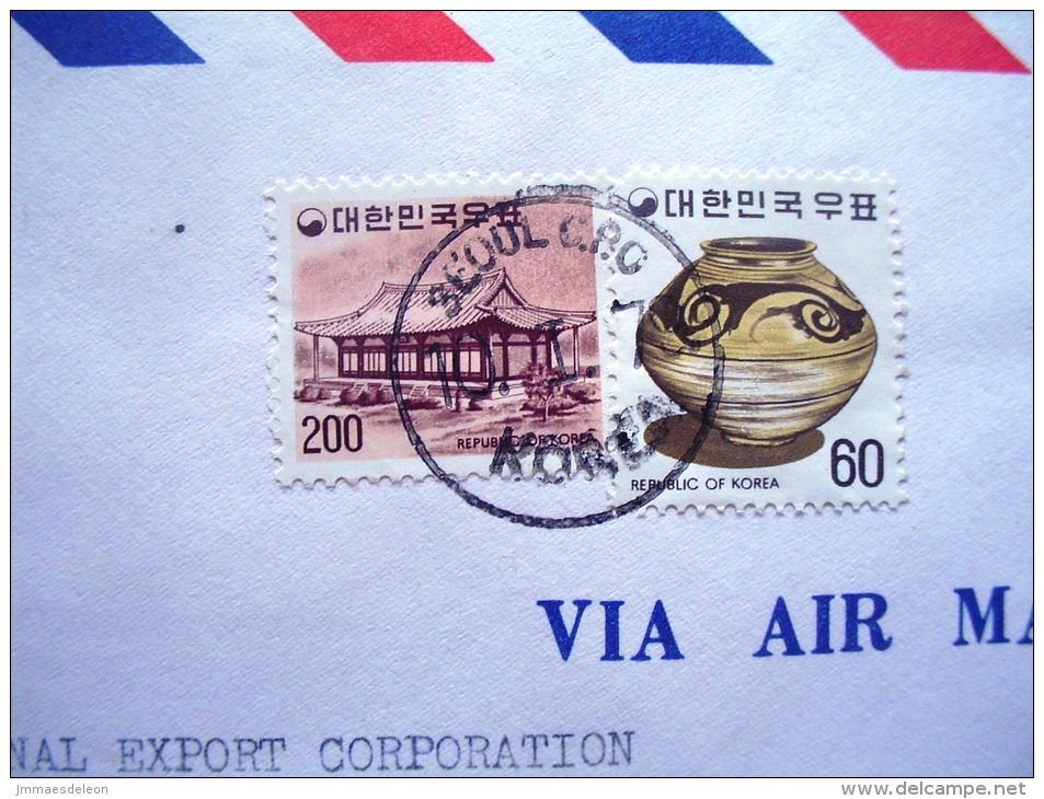 Korea 1979 Cover To USA - Ceramic Vase - Temple - Corea (...-1945)