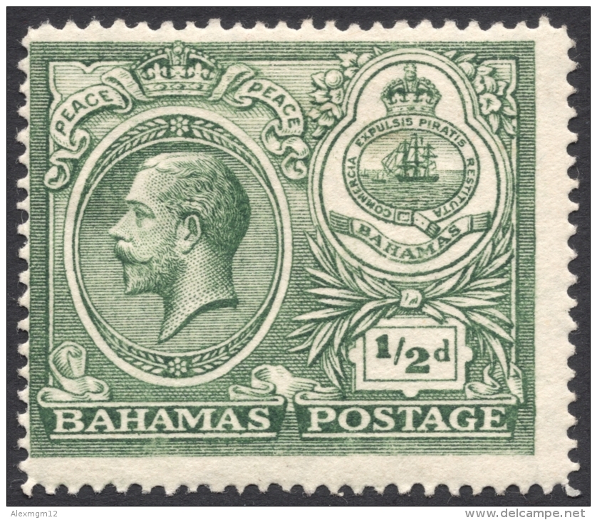 Bahamas, 1/2 P. 1920, Sc # 65, MH - 1859-1963 Kolonie Van De Kroon