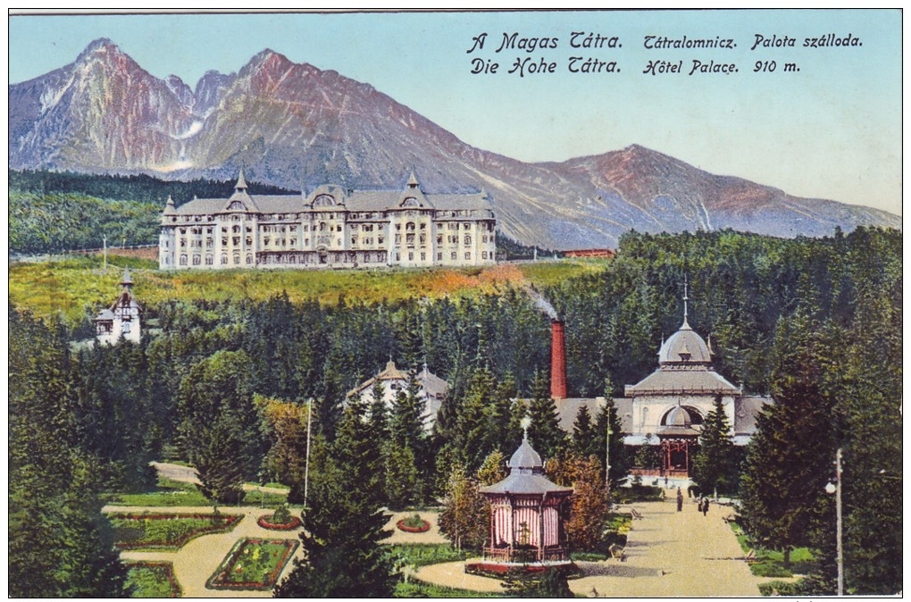 Slovakia,High Tatra,non Mailed Postcard 1912: Tatralomnicz Bath, Hotel Palace, 910 M. - Slovacchia