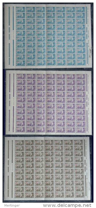 Brazil Brasilien Mi# 428-30 Red Cross Rotes Kreuz 1935 Sheet Of 70 MNH - Nuevos