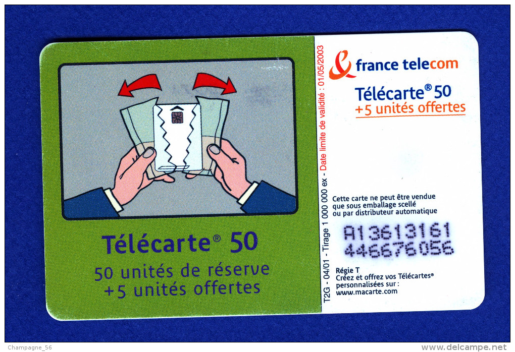 VARIÉTÉS FRANCE TÉLÉCARTE / 04 / 2001 BATTERIE 50 + 5 UNITÉS  F 1139A  PUCE SO3 - Fehldrucke