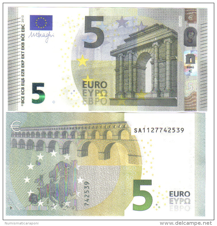 NEW 5 € 2013 ITALIA Italie SERIE SA Mario Draghi FDS UNC DA MAZZETTA Soudoyer S002A6 COD.€ 142 - 5 Euro