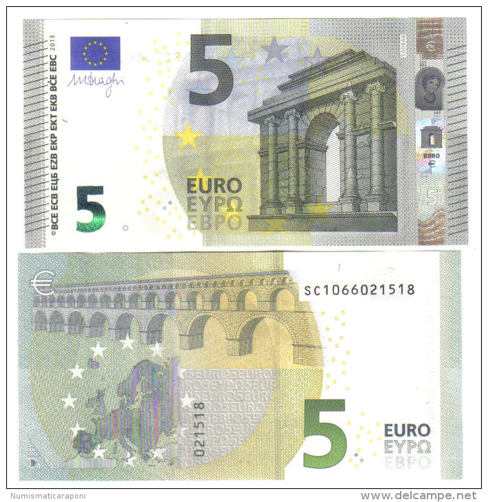 NEW 5 € 2013 ITALIA Italie SERIE SC Mario Draghi FDS UNC DA MAZZETTA Soudoyer S002G4 COD.€.145 - 5 Euro