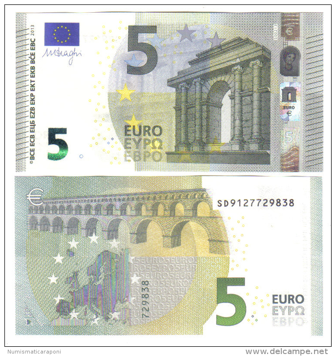 NEW 5 € 2013 ITALIA Italie SERIE SD Mario Draghi FDS UNC DA MAZZETTA Soudoyer S002I3 COD.€.146 - 5 Euro