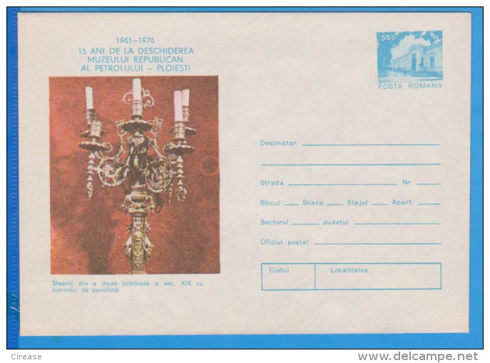 Oil Museum, Table Candlestick POSTAL STATIONERY COVER - Aardolie