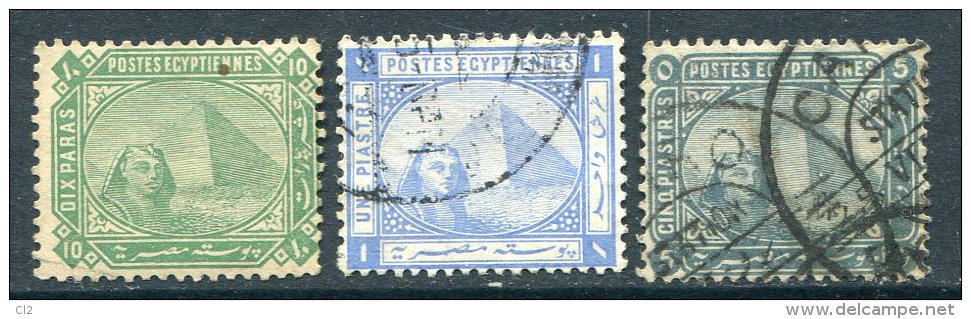 EGYPTE - Y&T 32, 34, 35 - 1866-1914 Khédivat D'Égypte