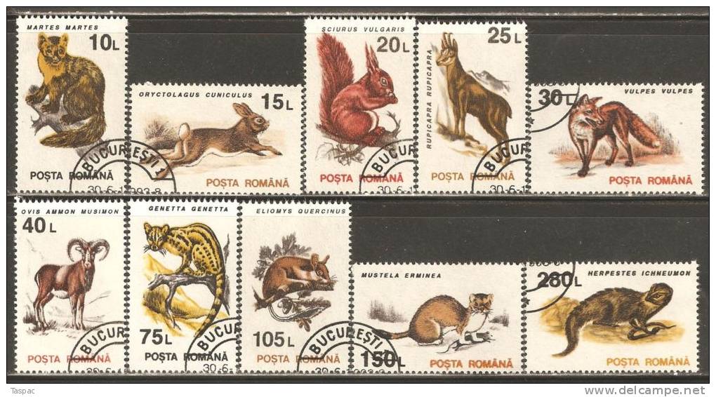 Romania 1993 Mi# 4901-4910 X Used - No Wmk. - Animals - Gebruikt