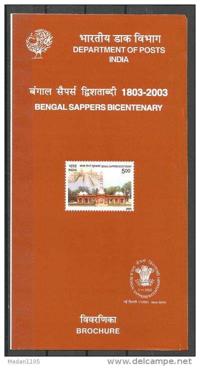 INDIA, 2003,  Bengal Sappers Bicentenary, Madhumati Bridge Of Bangladesh, & Army H.QBrochure - Briefe U. Dokumente