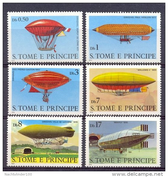 Mws028 TRANSPORT LUCHTVAART VLIEGTUIGEN ZEPPELIN PLANES S. TOMÉ E PRÍNCIPE 1979 PF/MNH - Zeppelins