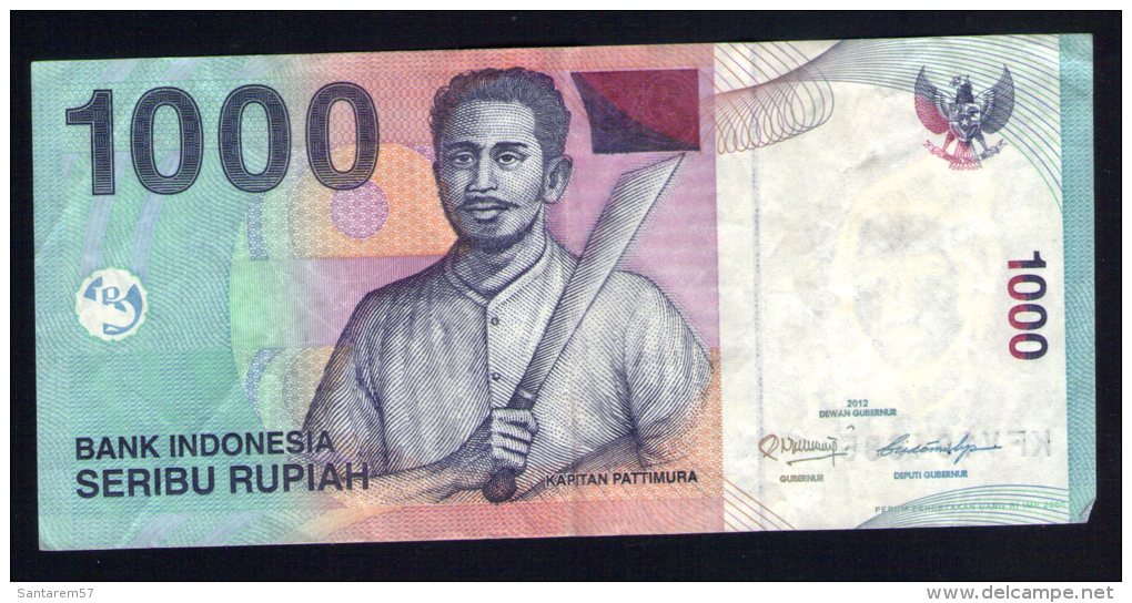 Billet De Banque Nota Banknote Bill 1000 SERIBU RUPIAH Indonésie Kapitan Pattimura 2012 - Indonesia