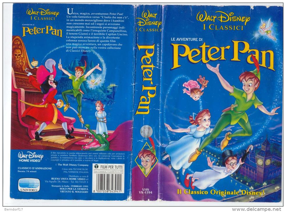 LE AVVENTURE DI PETER PAN - WALT DISNEY  - VHS - USATA - Cartoni Animati