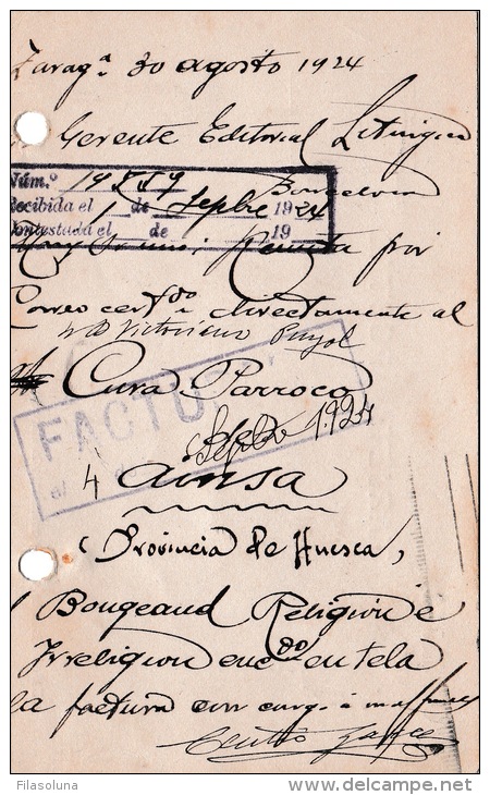 00018 Entero Postal  De Zaragoza A Barcelona 1924 - 1850-1931