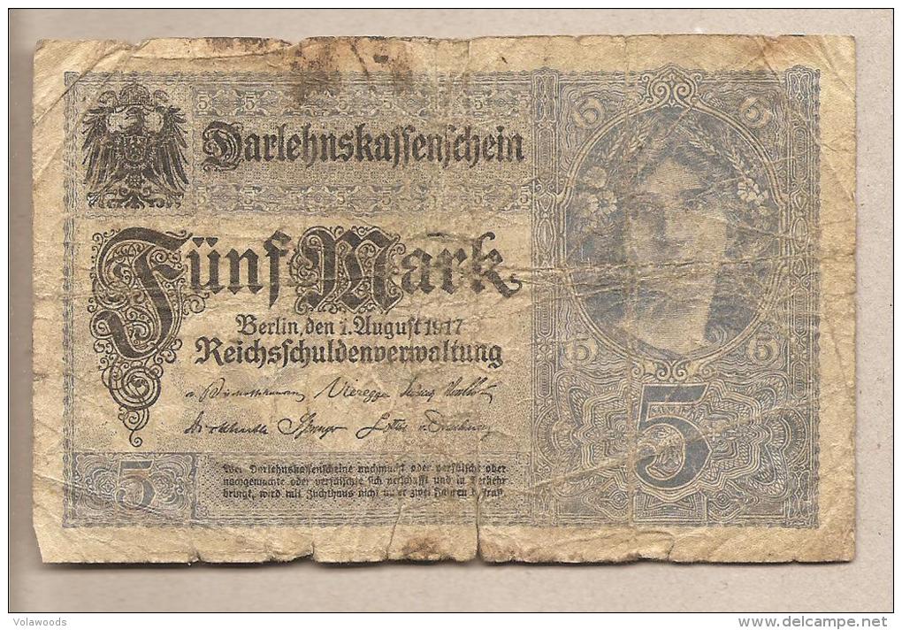 Germania - Banconota Circolata Da 5 Marchi - 1917 - 5 Mark