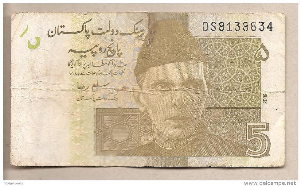 Pakistan - Banconota Circolata Da 5 Rupie - 2009 - Pakistan