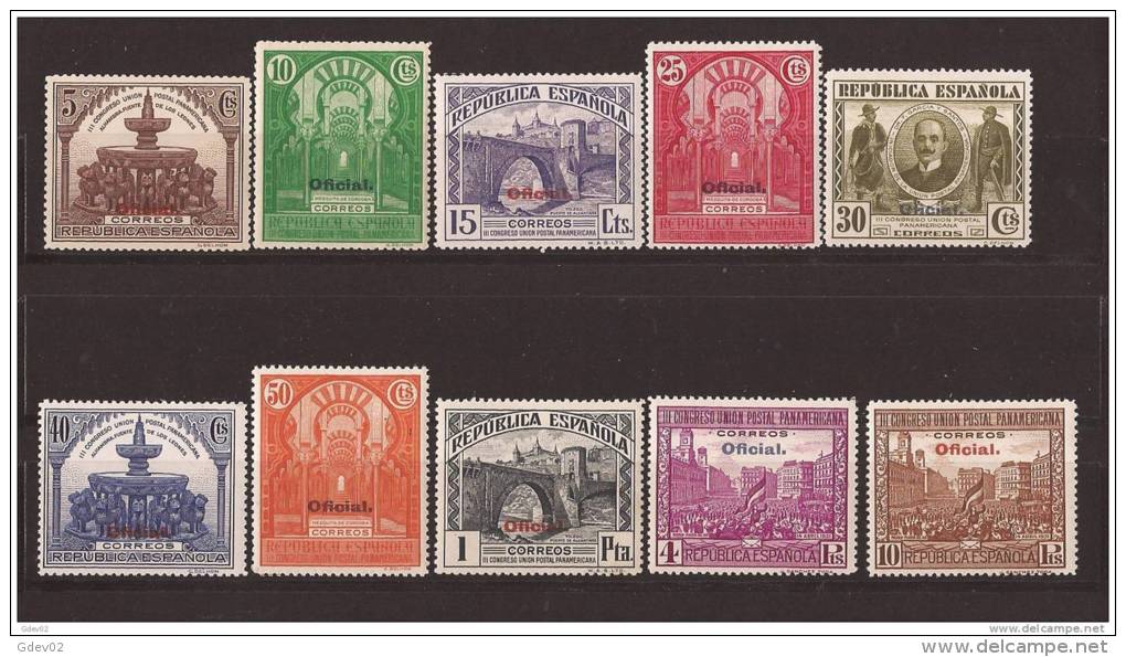 ES620-L3997TARMS.Spain Espagne CONGRESO UNION POSTAL PANAMERICANA OFICIAL1931 (Ed. 620/9**) Sin Charnela LUJO - Moscheen Und Synagogen