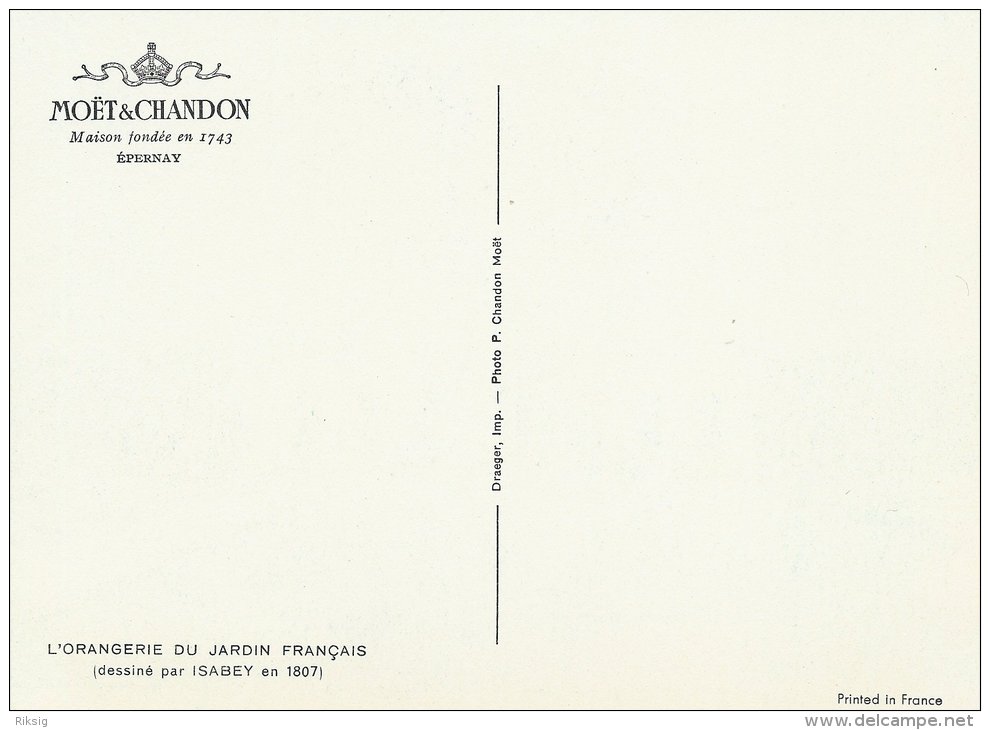 Postcard  Moët & Chandon  L`Orangerie Du Jardin Français   # 0586 - Autres & Non Classés